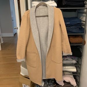 Banana Republic Reversible Car Coat- gray/tan